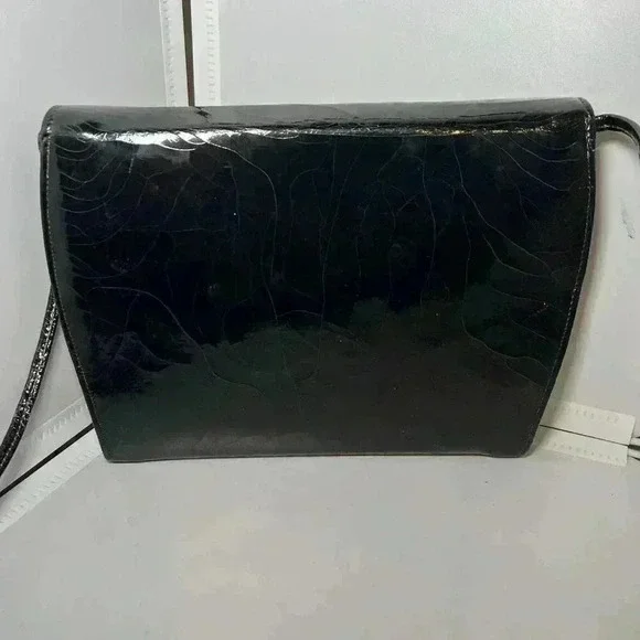 Vintage black clutch evening bag Faux Leather - Picture 4 of 5